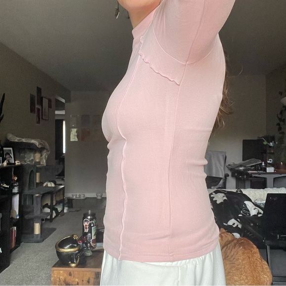 SOFT Baby Pink Mockneck Long Sleeve - Picture 3 of 4